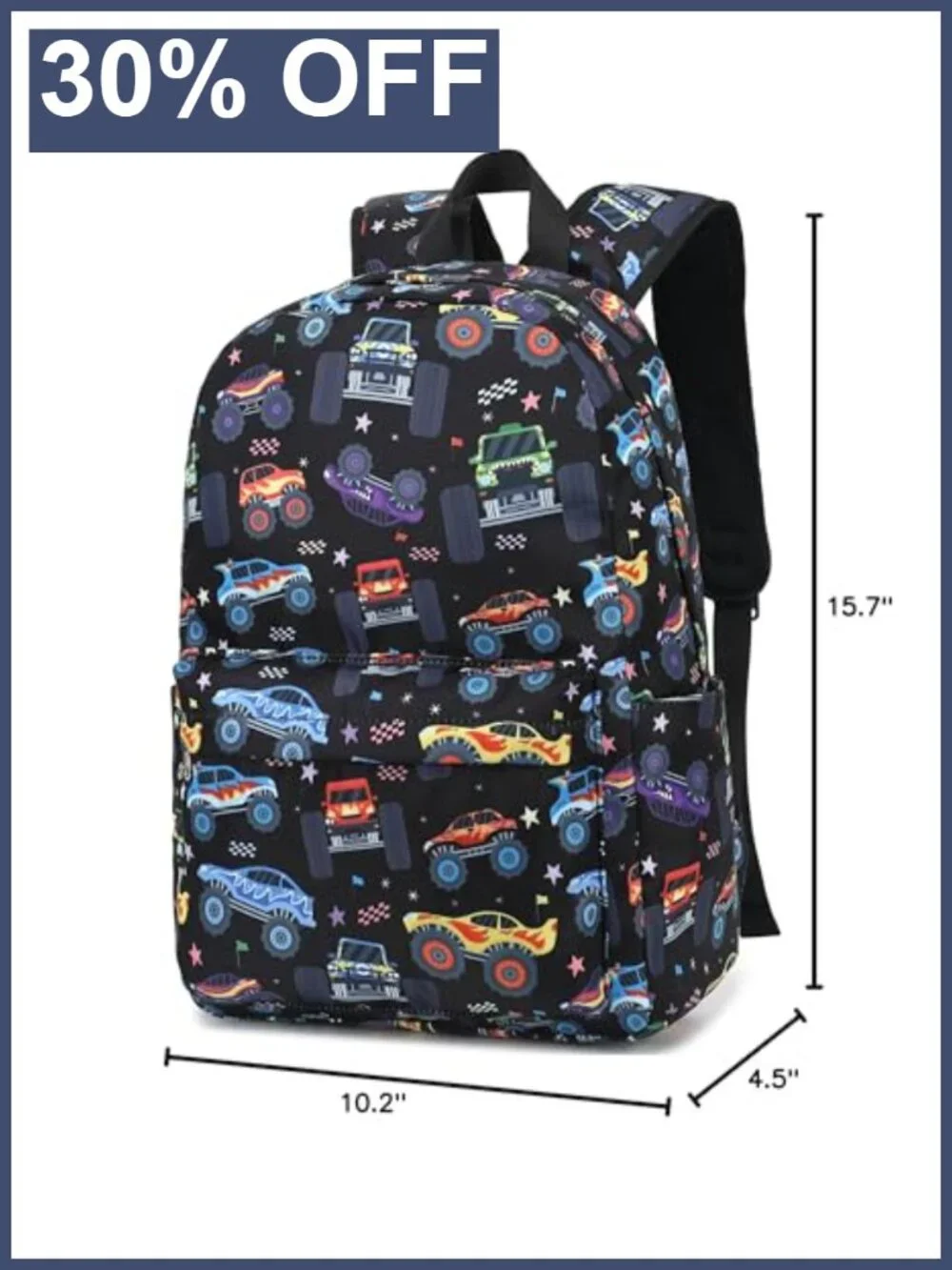 Kids Backpack Boys Preschool Toddler Kindergarten School Bookbag Monster Truck